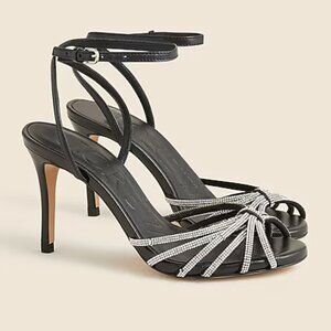 J. Crew Collection Rylie cage-toe heels crystal and leather